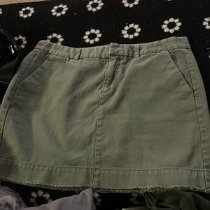 Olive green mini skirt